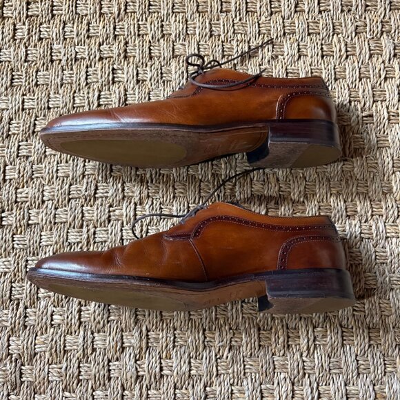 Johnston & Murphy Sheepskin Medallion Toe Oxford Brown Leather 15-1760 Sz 11 M main image 4